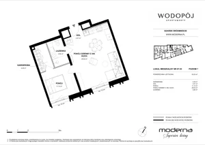 2 pokoje, mieszkanie 52,53 m², piętro 7, oferta nr 07.03, WODOPÓJ, Gdańsk, Śródmieście, ul. Wodopój 5 
