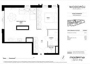 2 pokoje, apartament 52,82 m², piętro 8, oferta nr 08.07, WODOPÓJ, Gdańsk, Śródmieście, ul. Wodopój 5 