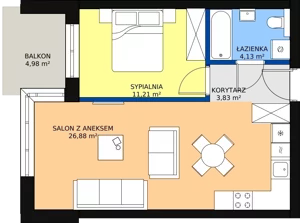 2 pokoje, mieszkanie 46,66 m², piętro 3, oferta nr 69, Kapelanka – Pychowicka - Budynek CD, Kraków, Dębniki, Zakrzówek, ul. Pychowicka 3C