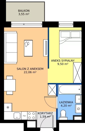 1 pokój, mieszkanie 37,41 m², piętro 5, oferta nr 257, Jurowiecka 22, Białystok, Sienkiewicza, ul. Jurowiecka 22