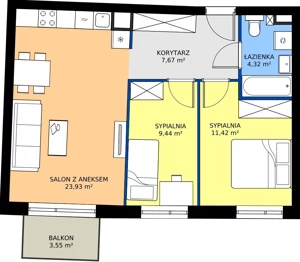 3 pokoje, mieszkanie 56,60 m², piętro 2, oferta nr 152, Jurowiecka 22, Białystok, Sienkiewicza, ul. Jurowiecka 22