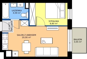 2 pokoje, mieszkanie 32,46 m², piętro 6, oferta nr 341, Jurowiecka 22, Białystok, Sienkiewicza, ul. Jurowiecka 22