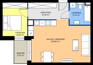 2 pokoje, mieszkanie 50,40 m², piętro 2, oferta nr 298, Jurowiecka 22, Białystok, Sienkiewicza, ul. Jurowiecka 22