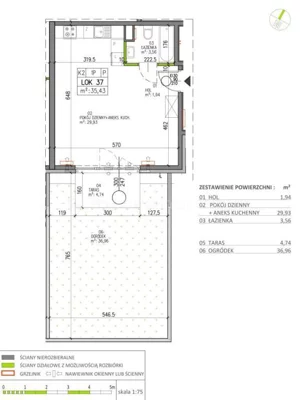 Mieszkanie jednopokojowe 35,43 m², Warszawa, Białołęka, Sprzedaż