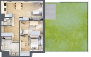 3 pokoje, apartament 64,14 m², parter, oferta nr E38, Let's Sea Baltic Park II etap, Gąski, ul. Nadbrzeżna 52C