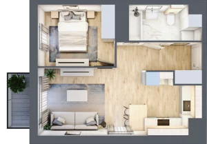 2 pokoje, apartament 39,01 m², piętro 1, oferta nr E39, Let's Sea Baltic Park II etap, Gąski, ul. Nadbrzeżna 52C