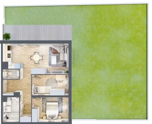 3 pokoje, apartament 61,20 m², parter, oferta nr F69, Let's Sea Baltic Park II etap, Gąski, ul. Nadbrzeżna 52C