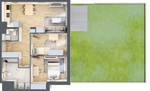 3 pokoje, mieszkanie 64,32 m², parter, oferta nr F71, Let's Sea Baltic Park II etap, Gąski, ul. Nadbrzeżna 52C