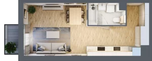 1 pokój, apartament inwestycyjny 32,67 m², piętro 1, oferta nr G110, Let's Sea Baltic Park II etap, Gąski, ul. Nadbrzeżna 52C