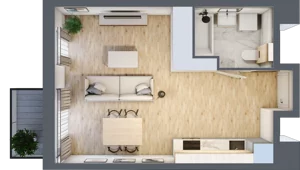 1 pokój, apartament inwestycyjny 32,22 m², piętro 1, oferta nr G111, Let's Sea Baltic Park II etap, Gąski, ul. Nadbrzeżna 52C