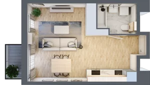 1 pokój, apartament inwestycyjny 32,37 m², piętro 1, oferta nr G113, Let's Sea Baltic Park II etap, Gąski, ul. Nadbrzeżna 52C