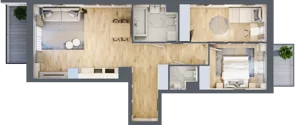 3 pokoje, mieszkanie 64,56 m², piętro 4, oferta nr D162, Osiedle Witaj etap II, Poznań, Naramowice, Naramowice, ul. Bielicowa
