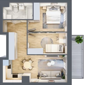 3 pokoje, mieszkanie 50,25 m², piętro 2, oferta nr M234, Osiedle Witaj etap II, Poznań, Naramowice, Naramowice, ul. Bielicowa