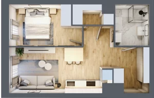 2 pokoje, mieszkanie 40,77 m², parter, oferta nr K166, Osiedle Witaj etap II, Poznań, Naramowice, Naramowice, ul. Bielicowa