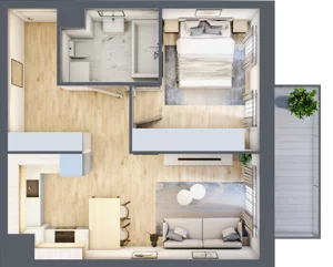 2 pokoje, mieszkanie 43,10 m², piętro 5, oferta nr L213, Osiedle Witaj etap II, Poznań, Naramowice, Naramowice, ul. Bielicowa