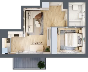2 pokoje, mieszkanie 39,56 m², piętro 4, oferta nr K182, Osiedle Witaj etap II, Poznań, Naramowice, Naramowice, ul. Bielicowa