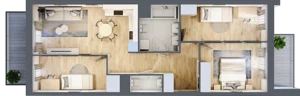4 pokoje, mieszkanie 70,21 m², piętro 3, oferta nr L206, Osiedle Witaj etap II, Poznań, Naramowice, Naramowice, ul. Bielicowa