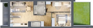 3 pokoje, mieszkanie 62,09 m², parter, oferta nr L191, Osiedle Witaj etap II, Poznań, Naramowice, Naramowice, ul. Bielicowa
