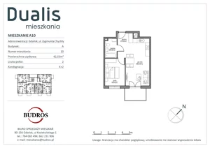 2 pokoje, mieszkanie 42,55 m², piętro 1, oferta nr A10, Dualis, Gdańsk, Orunia Górna-Gdańsk Południe, ul. Zygmunta Chychły
