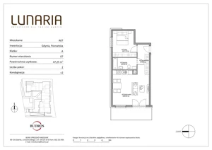 2 pokoje, mieszkanie 47,25 m², piętro 1, oferta nr A07, Lunaria, Gdynia, Działki Leśne, ul. Poznańska 1