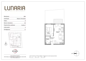 2 pokoje, mieszkanie 41,03 m², parter, oferta nr B04, Lunaria, Gdynia, Działki Leśne, ul. Poznańska 1