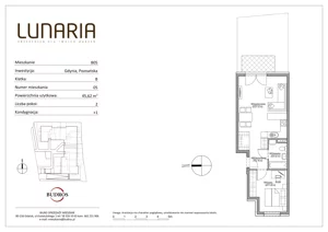 2 pokoje, mieszkanie 45,62 m², parter, oferta nr B05, Lunaria, Gdynia, Działki Leśne, ul. Poznańska 1
