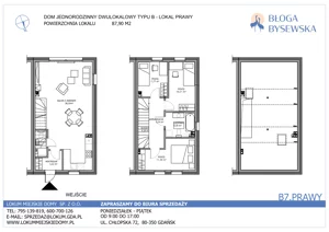 Dom 87,90 m², oferta nr B7.PRAWY, Błoga Bysewska etap II, Gdańsk, Kokoszki, ul. Geologów 