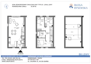 Dom 87,90 m², oferta nr B8.LEWY, Błoga Bysewska etap II, Gdańsk, Kokoszki, ul. Geologów 