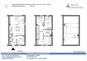 Dom 87,42 m², oferta nr B8.PRAWY, Błoga Bysewska etap II, Gdańsk, Kokoszki, ul. Geologów 
