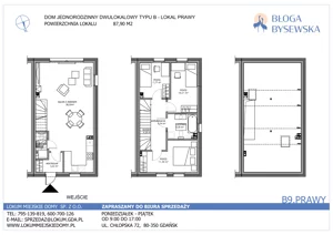 Dom 87,90 m², oferta nr B9.PRAWY, Błoga Bysewska etap II, Gdańsk, Kokoszki, ul. Geologów 