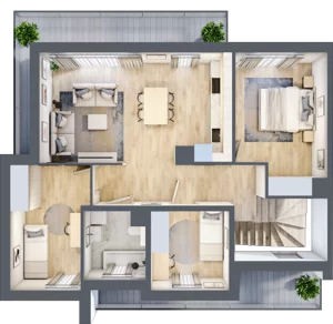 3 pokoje, mieszkanie 82,24 m², piętro 1, oferta nr 1/A1/2, Jeziorowa Prestige House, Warszawa, Wawer, Zerzeń, ul. Jeziorowa