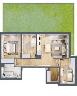 4 pokoje, mieszkanie 71,70 m², parter, oferta nr 10/C2/1, Jeziorowa Prestige House, Warszawa, Wawer, Zerzeń, ul. Jeziorowa