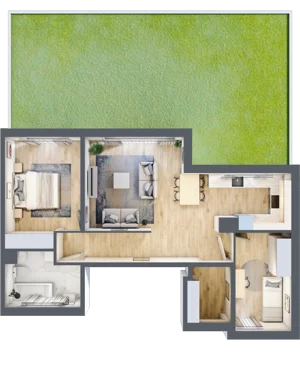 3 pokoje, mieszkanie 68,94 m², parter, oferta nr 16/D1/1, Jeziorowa Prestige House, Warszawa, Wawer, Zerzeń, ul. Jeziorowa