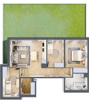 4 pokoje, mieszkanie 71,70 m², parter, oferta nr 9/C1/1, Jeziorowa Prestige House, Warszawa, Wawer, Zerzeń, ul. Jeziorowa