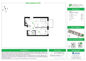 2 pokoje, mieszkanie 40,66 m², piętro 1, oferta nr A.1.09, Osiedle Parkowe Aleje etap III, Wrocław, Brochów, Krzyki, ul. Syryjska