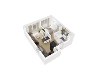 2 pokoje, mieszkanie 40,66 m², piętro 1, oferta nr A.1.09, Osiedle Parkowe Aleje etap III, Wrocław, Brochów, Krzyki, ul. Syryjska