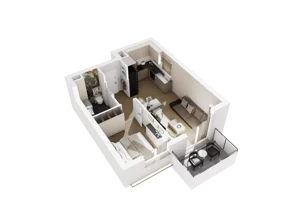 2 pokoje, mieszkanie 40,66 m², piętro 1, oferta nr A.1.09, Osiedle Parkowe Aleje etap III, Wrocław, Brochów, Krzyki, ul. Syryjska