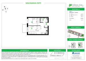 2 pokoje, mieszkanie 36,70 m², piętro 2, oferta nr A.2.13, Osiedle Parkowe Aleje etap III, Wrocław, Brochów, Krzyki, ul. Syryjska