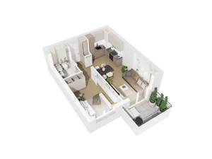 2 pokoje, mieszkanie 36,70 m², piętro 2, oferta nr A.2.13, Osiedle Parkowe Aleje etap III, Wrocław, Brochów, Krzyki, ul. Syryjska