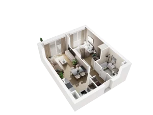2 pokoje, mieszkanie 36,70 m², piętro 2, oferta nr A.2.13, Osiedle Parkowe Aleje etap III, Wrocław, Brochów, Krzyki, ul. Syryjska