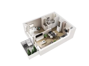 2 pokoje, mieszkanie 36,70 m², piętro 2, oferta nr A.2.13, Osiedle Parkowe Aleje etap III, Wrocław, Brochów, Krzyki, ul. Syryjska