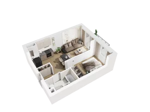 2 pokoje, mieszkanie 36,70 m², piętro 3, oferta nr A.3.19, Osiedle Parkowe Aleje etap III, Wrocław, Brochów, Krzyki, ul. Syryjska
