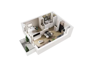 2 pokoje, mieszkanie 36,70 m², piętro 3, oferta nr A.3.19, Osiedle Parkowe Aleje etap III, Wrocław, Brochów, Krzyki, ul. Syryjska