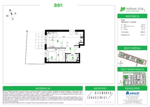 2 pokoje, mieszkanie 38,01 m², parter, oferta nr B.0.01, Osiedle Parkowe Aleje etap III, Wrocław, Brochów, Krzyki, ul. Syryjska