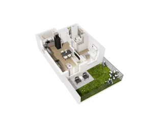 2 pokoje, mieszkanie 38,01 m², parter, oferta nr B.0.01, Osiedle Parkowe Aleje etap III, Wrocław, Brochów, Krzyki, ul. Syryjska