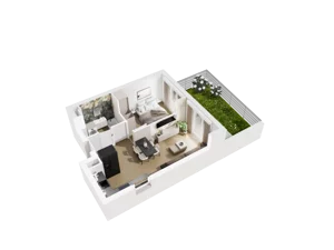 2 pokoje, mieszkanie 38,01 m², parter, oferta nr B.0.01, Osiedle Parkowe Aleje etap III, Wrocław, Brochów, Krzyki, ul. Syryjska