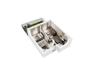 2 pokoje, mieszkanie 38,01 m², parter, oferta nr B.0.01, Osiedle Parkowe Aleje etap III, Wrocław, Brochów, Krzyki, ul. Syryjska