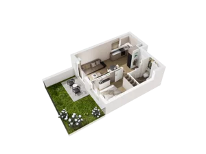 2 pokoje, mieszkanie 38,01 m², parter, oferta nr B.0.01, Osiedle Parkowe Aleje etap III, Wrocław, Brochów, Krzyki, ul. Syryjska