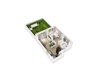 2 pokoje, mieszkanie 40,68 m², parter, oferta nr B.0.02, Osiedle Parkowe Aleje etap III, Wrocław, Brochów, Krzyki, ul. Syryjska