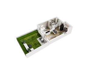 2 pokoje, mieszkanie 40,68 m², parter, oferta nr B.0.02, Osiedle Parkowe Aleje etap III, Wrocław, Brochów, Krzyki, ul. Syryjska